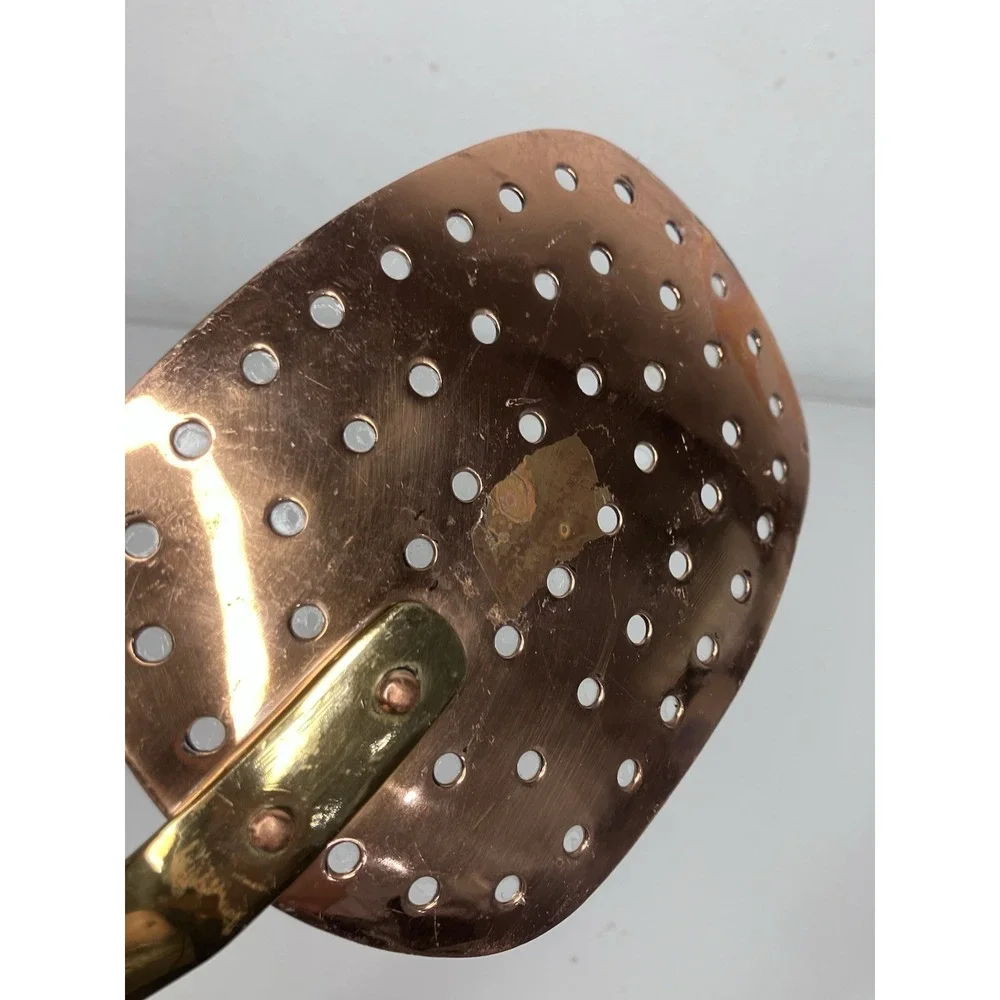 Vintage HOAN Copper Ecumoire Skimmer Spoon 16